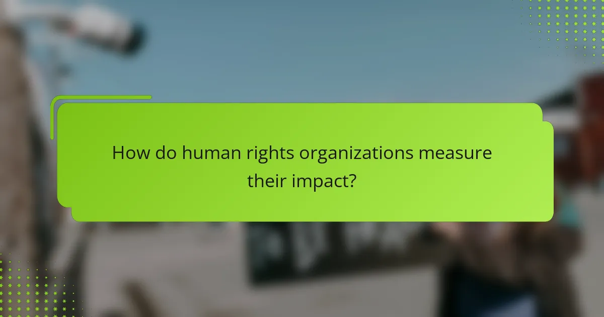 How do human rights organizations measure their impact?