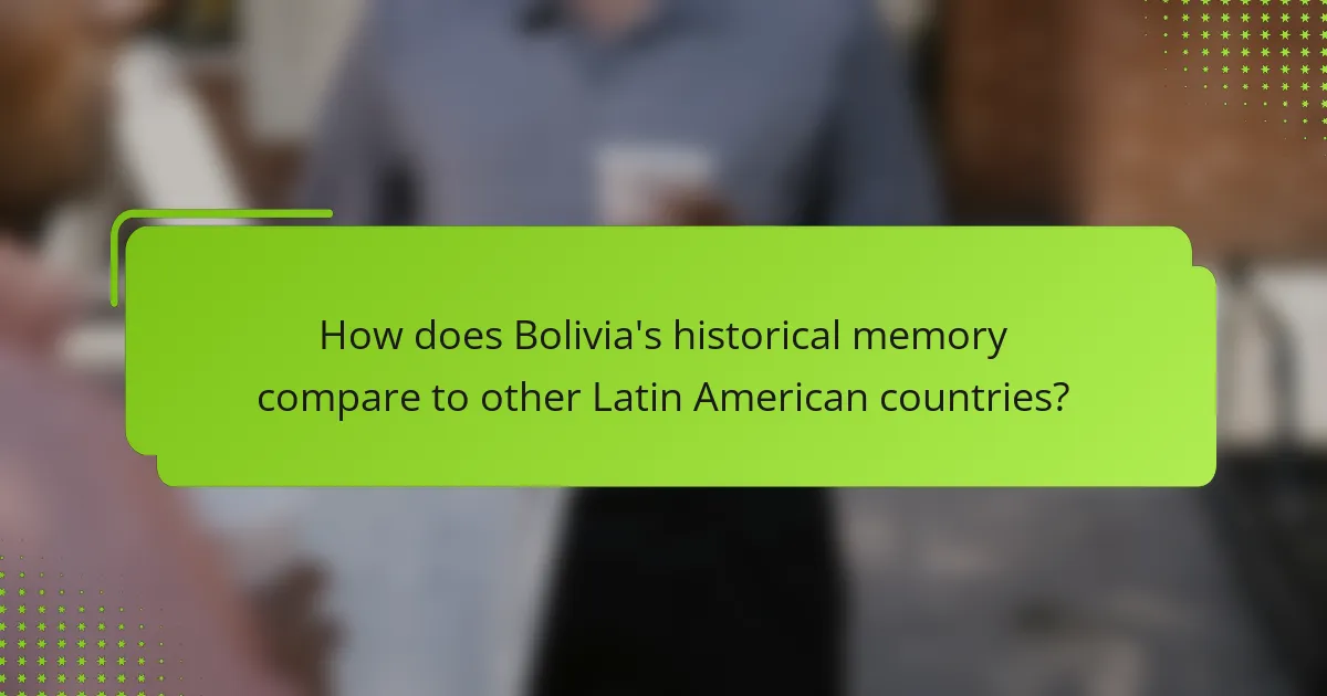 How does Bolivia's historical memory compare to other Latin American countries?
