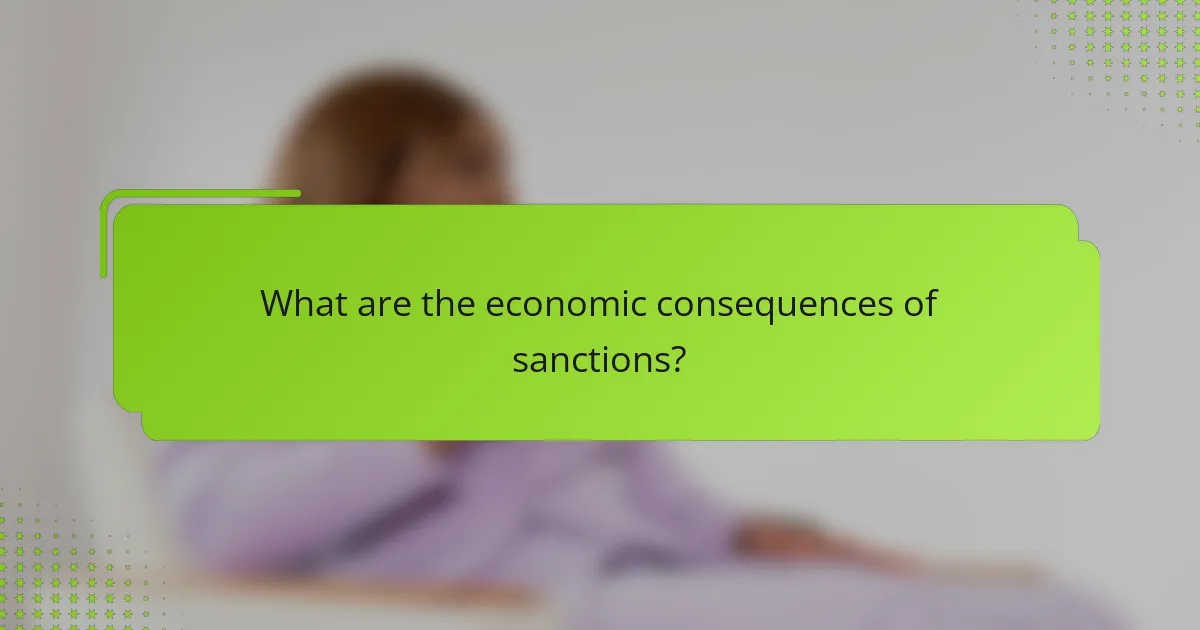 What are the economic consequences of sanctions?