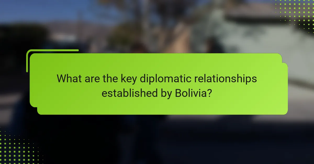 What are the key diplomatic relationships established by Bolivia?