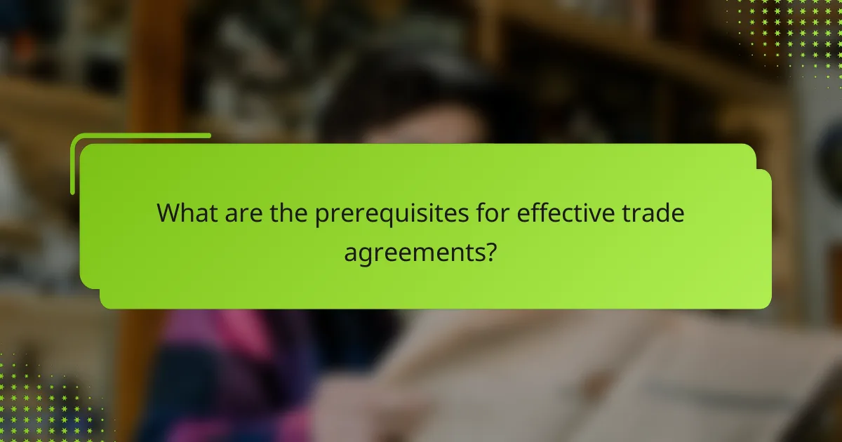 What are the prerequisites for effective trade agreements?