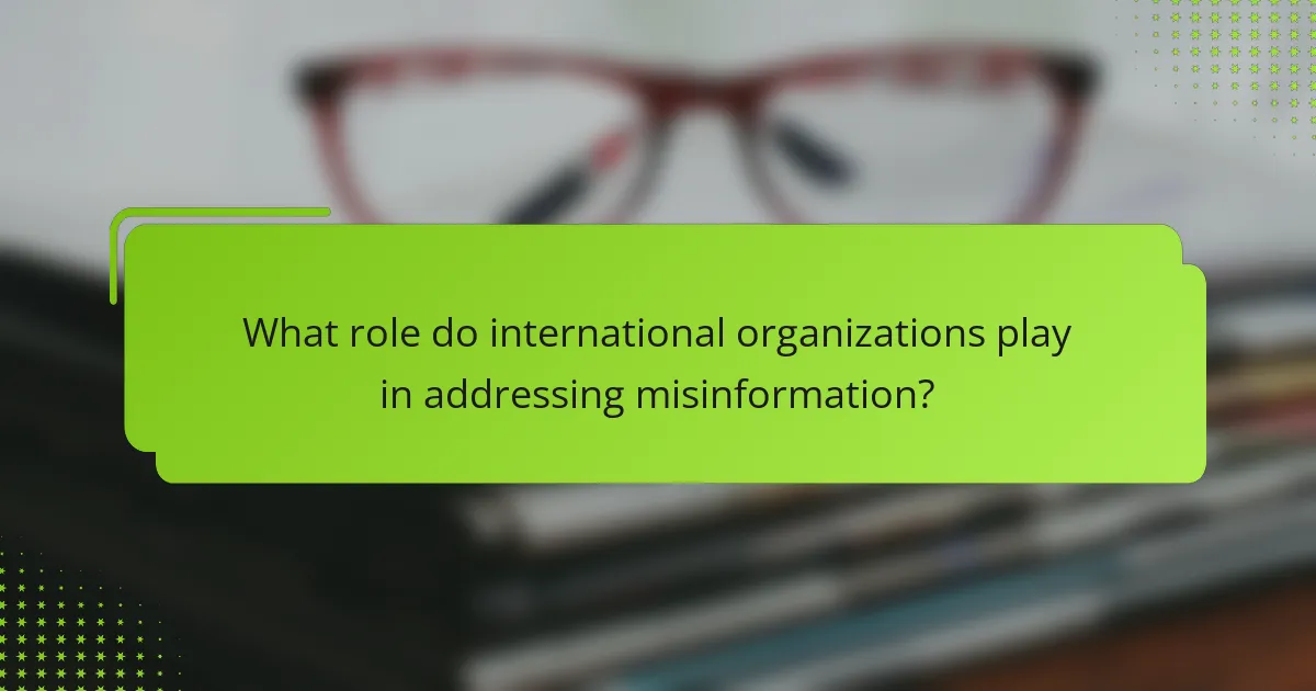 What role do international organizations play in addressing misinformation?