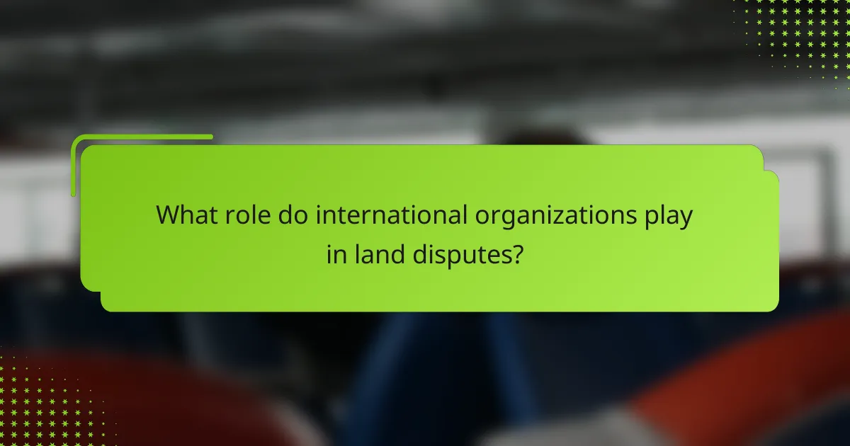 What role do international organizations play in land disputes?